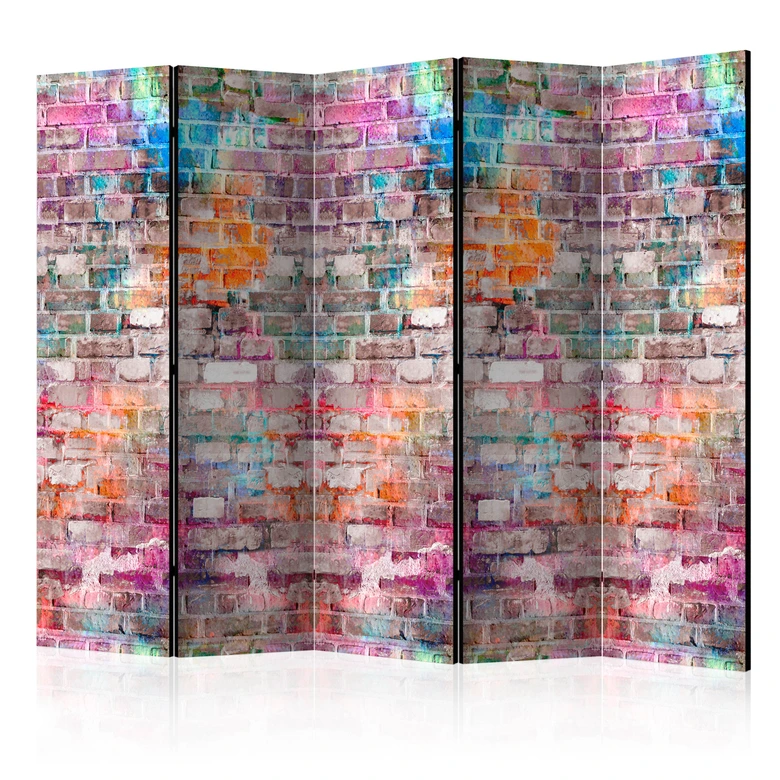 Paravent Séparation de pièce - Mur arc-en-ciel, 3 pièces 