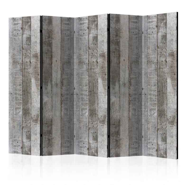 Paravent Séparation de pièce - Béton-bois, 3 pièces 