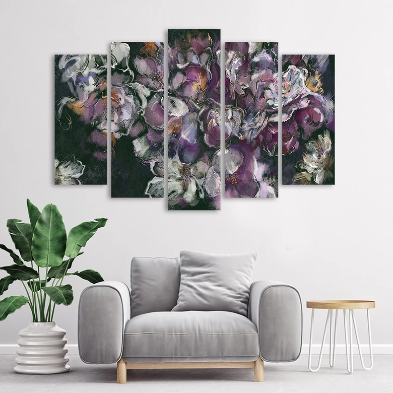 Leinwandbild 5 teilig, Iris Blume 