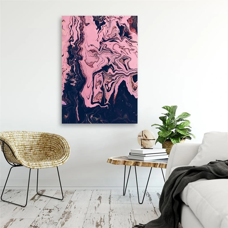 Leinwandbild, Abstrakt in Rosa wie gemalt 