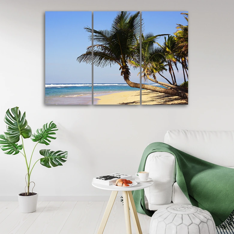 Leinwandbild 3-teilig, Tropischer Strand Ozean 