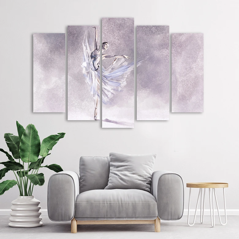 Leinwandbild 5 teilig, Ballerina Pirouet 