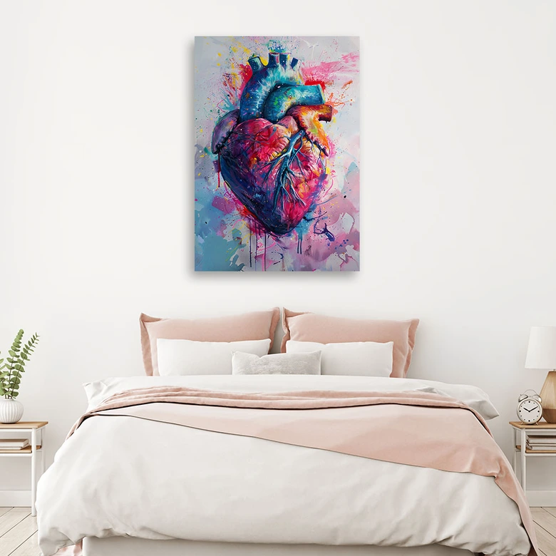 Leinwandbild Herz - Liebe Aquarell 
