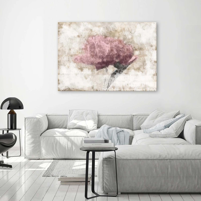 Canvasbillede, Abstrakte blomster Shabby Chic 