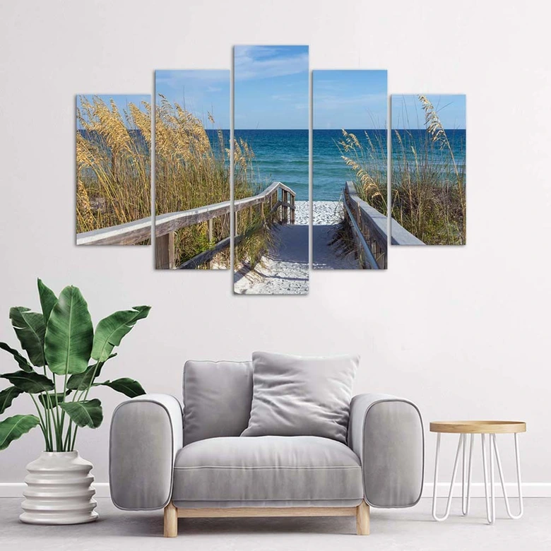 Leinwandbild 5 teilig, Meer Strand Natur 