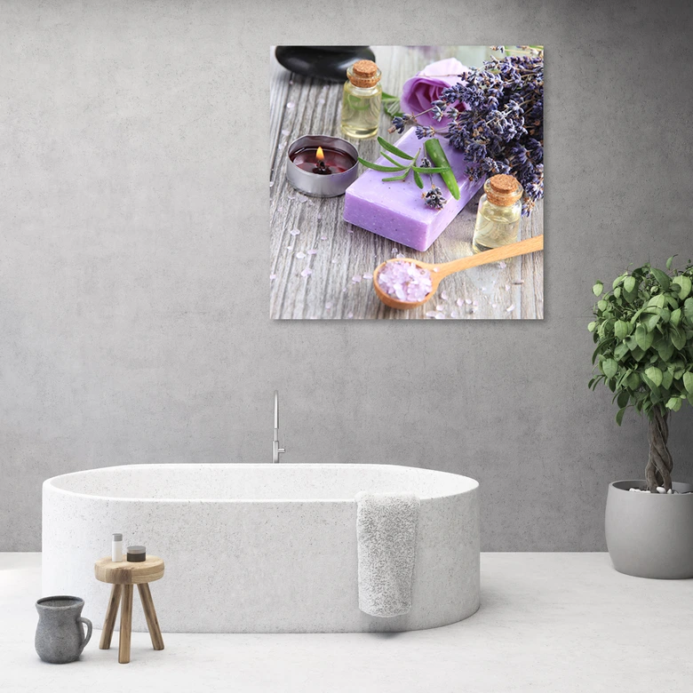 Leinwandbild, Zen Spa Lila Seife 