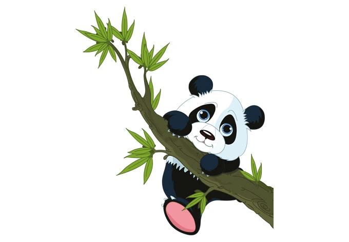 Fensterdekor Kletternder Panda 