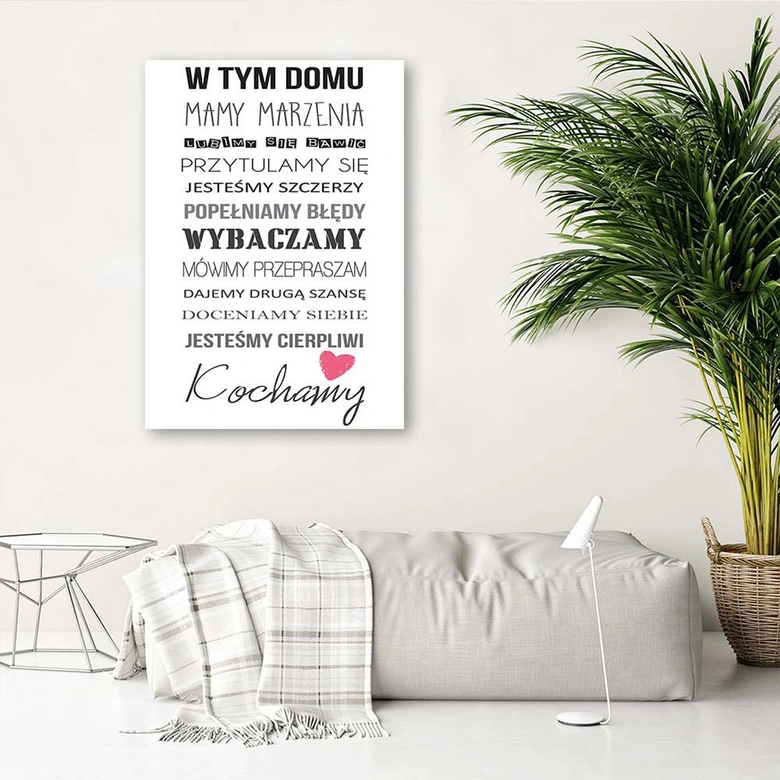 Leinwandbild, In diesem Haus Typografie 
