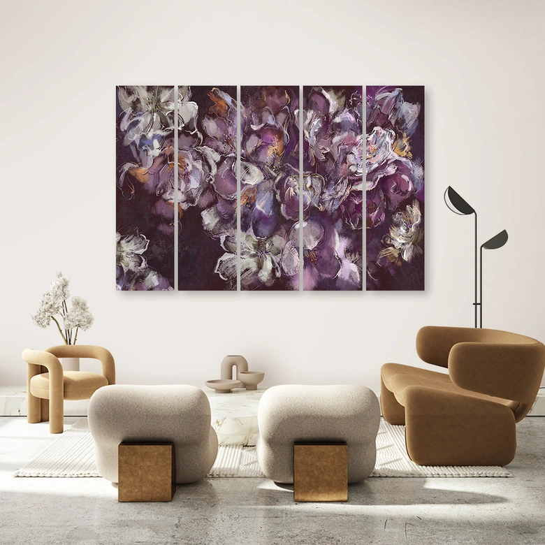 Leinwandbild 5 teilig, Iris Blume 