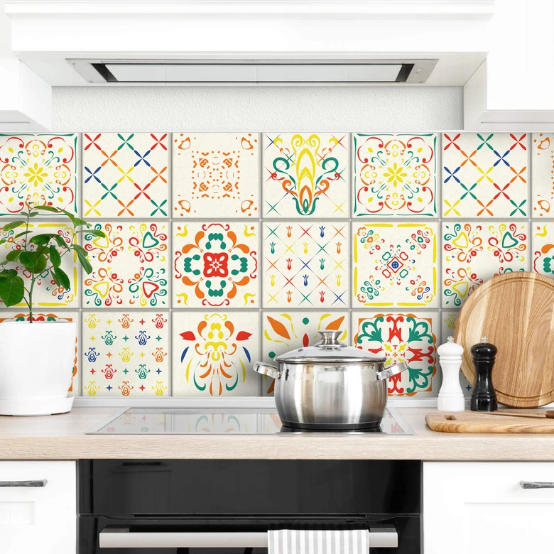 Fliesenaufkleber Villa Kunterbunt - 12er Set 