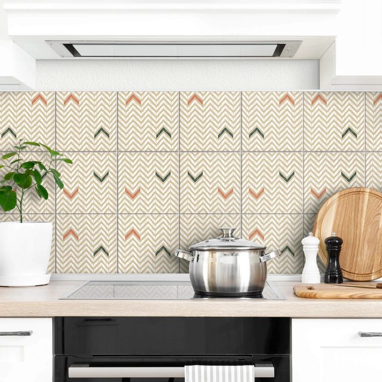 Autocollants carrelage Boho - Set de 12 