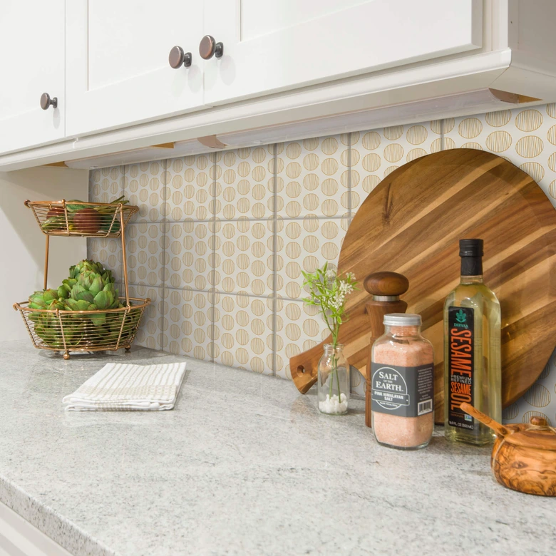 Naklejki na płytki Boho - Koła pomarańczowe - Zestaw 12 sztuk 