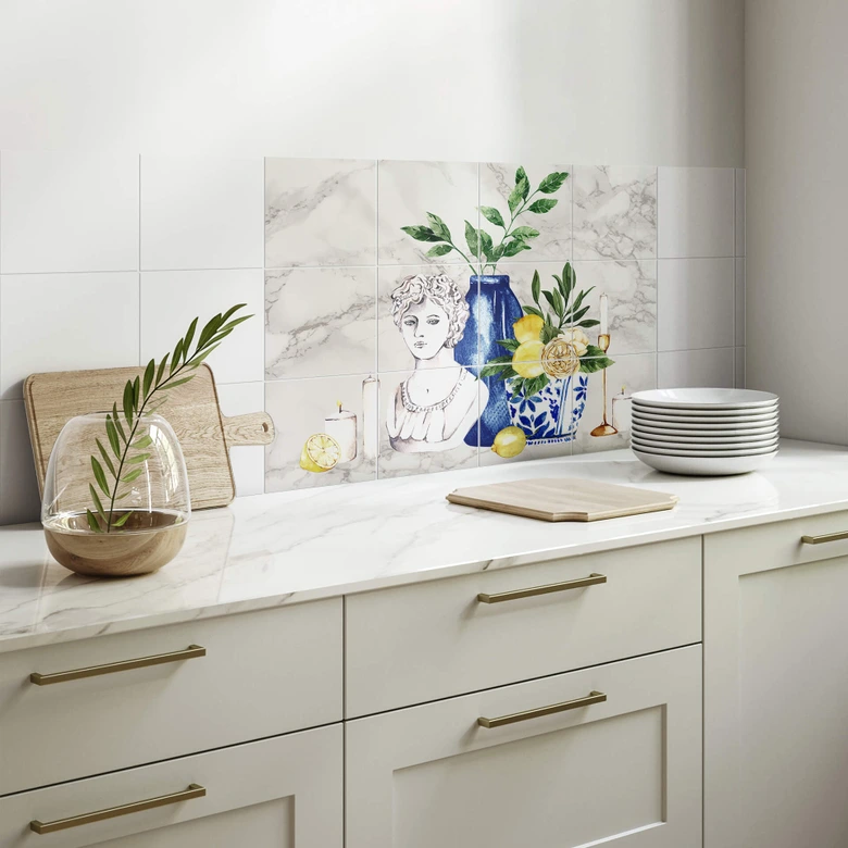 Azulejos Adhesivos composición mediterránea - lote de 12 