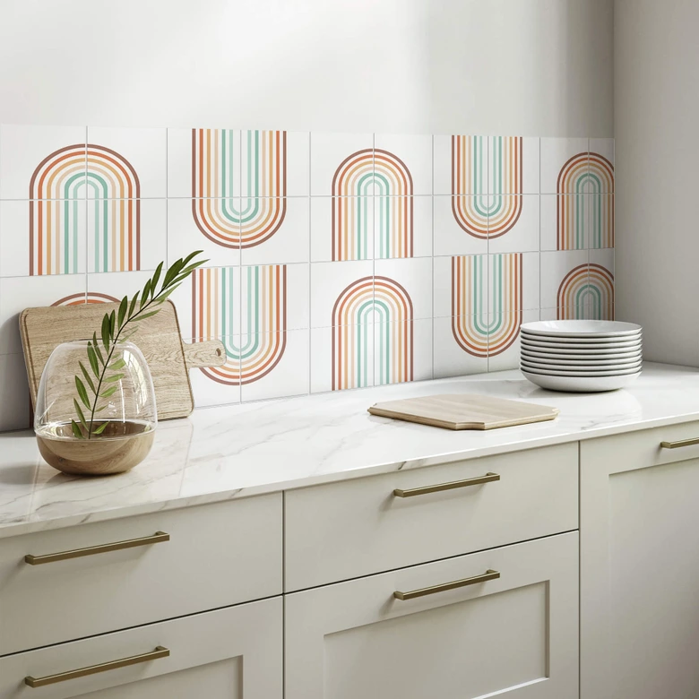 Tegelstickers Boho Rainbow (set van 12) 