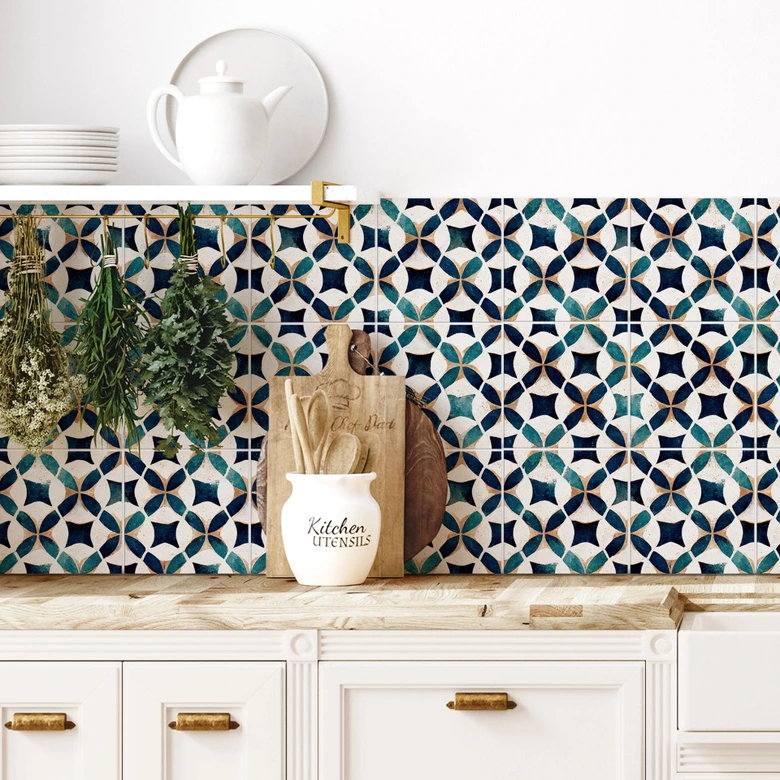 Fliesenaufkleber Portugiesisches Muster Azulejo - Treechild - 12er Set 