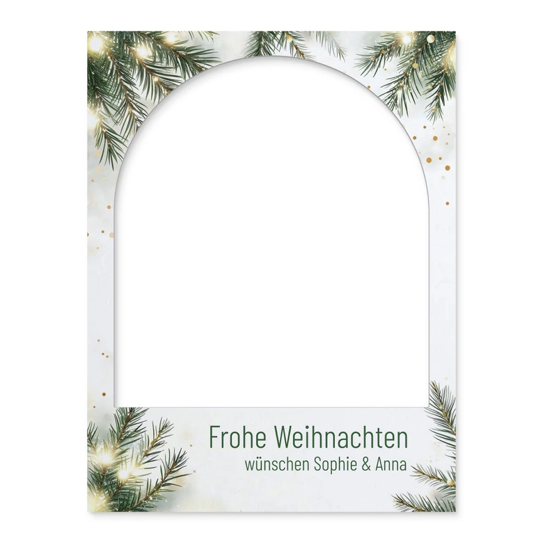 Fotorahmen Frohe Weihnachten mit Tannenzweig - personalisierbar 