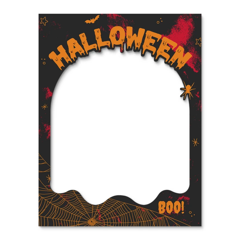 Fotorahmen Halloween mit Spinnennetz - personalisierbar 
