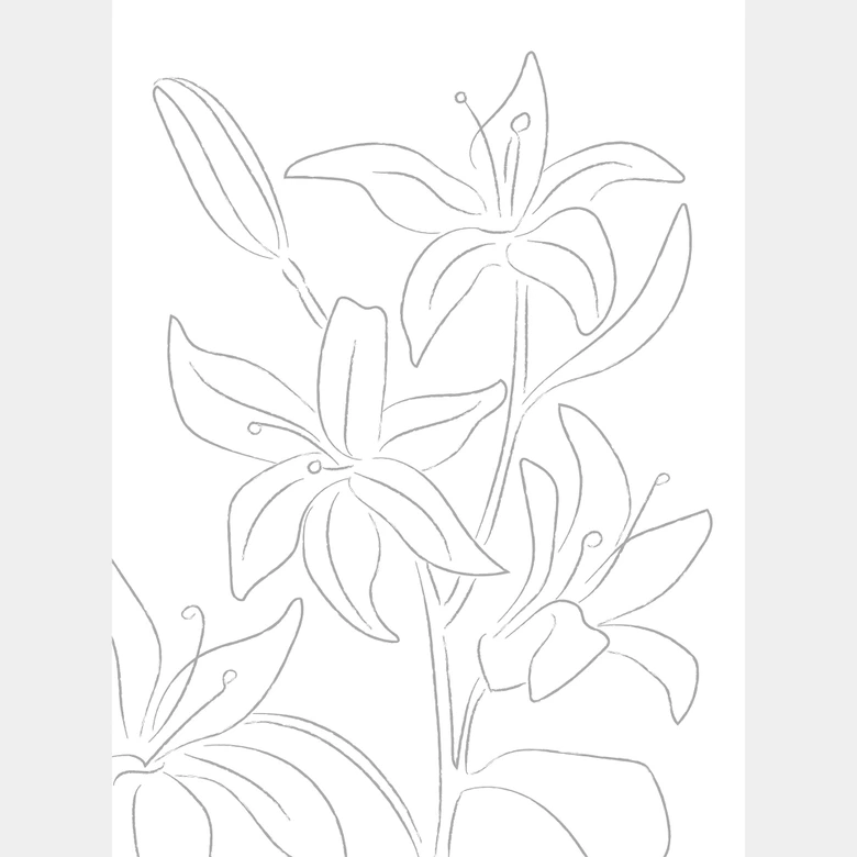Fotobehang 1X Studio - Line Art Floral 