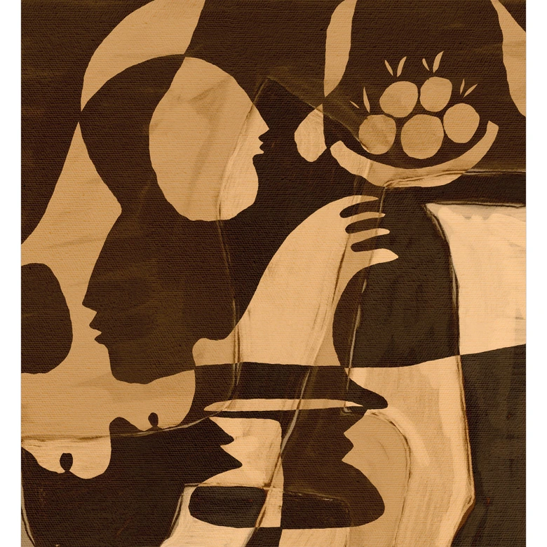 Fototapete Abstrakte Komposition in warmen Erdtönen - Al Dafai 