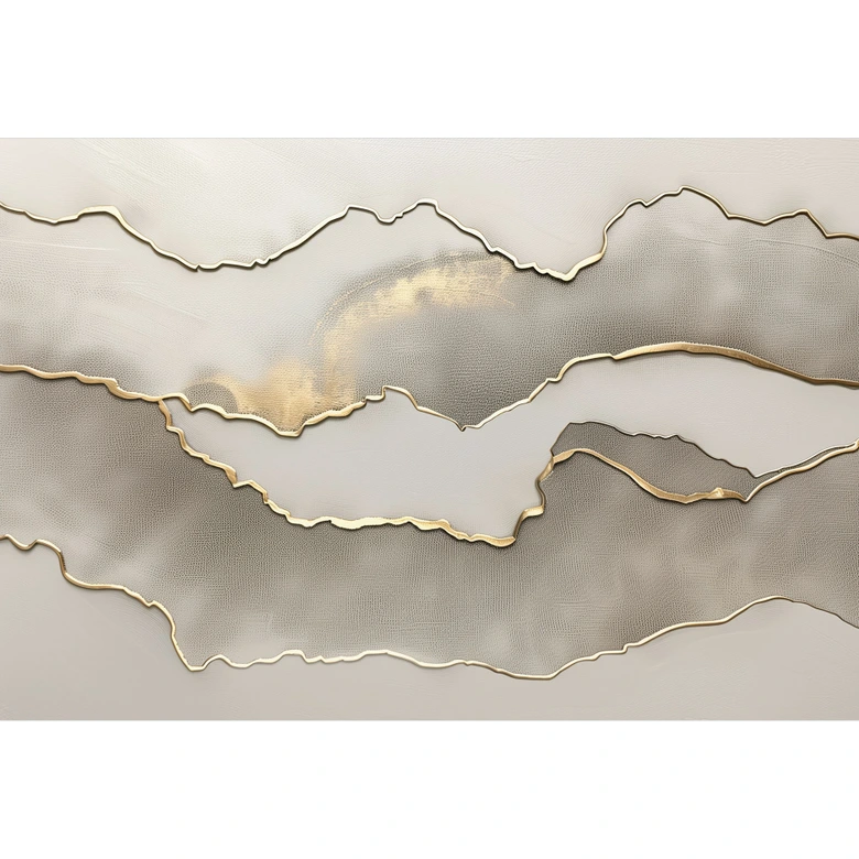 Wall Mural Abstract landscape with metallic colours - Alma 