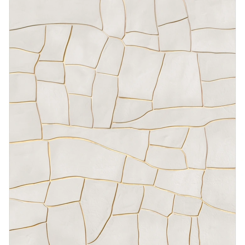 Wall Mural stone look - Abstract crack pattern in beige - Alma 