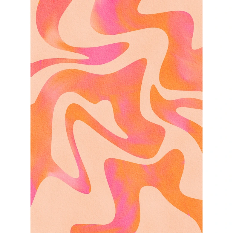 Papier peint photo Vagues abstraites en couleur pêche - Bloom 