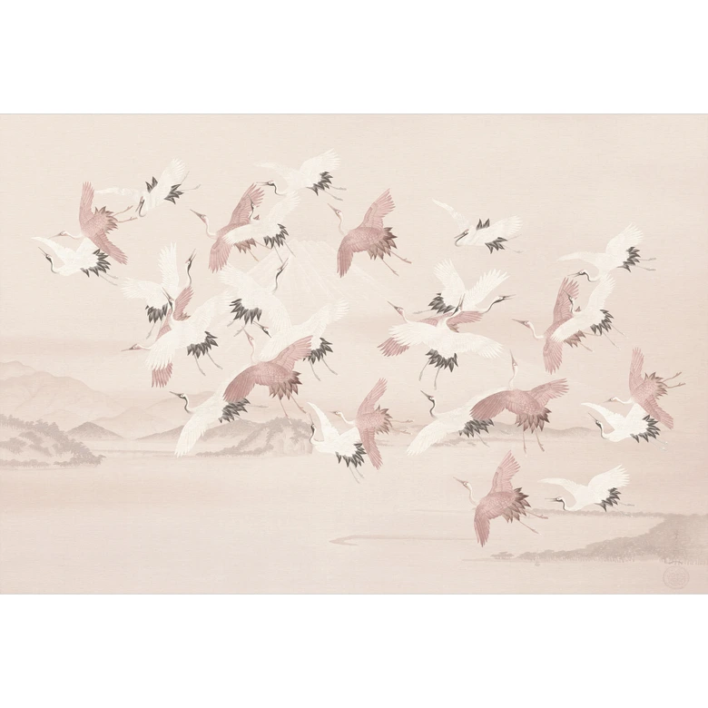 Fototapete Vogeltapete Kraniche über dem See - Bloomery Decor 