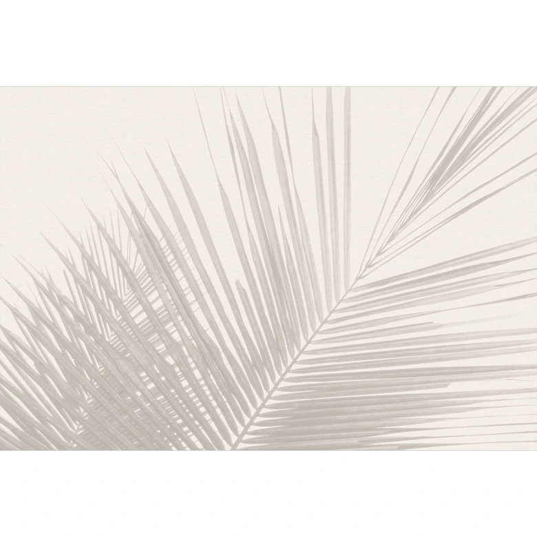 Boho Fototapete Palmenblätter in Leinenoptik - Bloomery Decor 