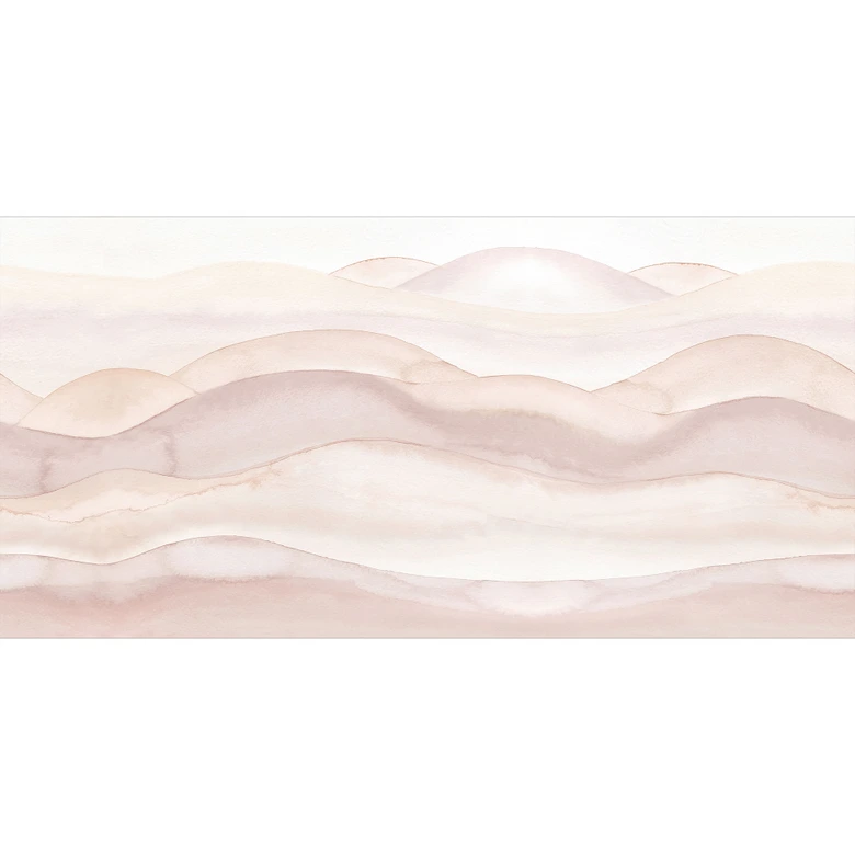 Fototapete Skandi - Sanfte Hügel in Aquarell - Bloomery Decor 