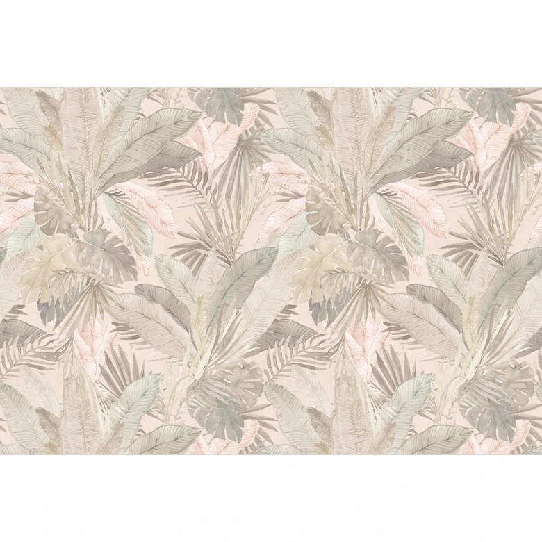 Fototapete Tropenblätter im Dschungel Pastell - Bloomery Decor 