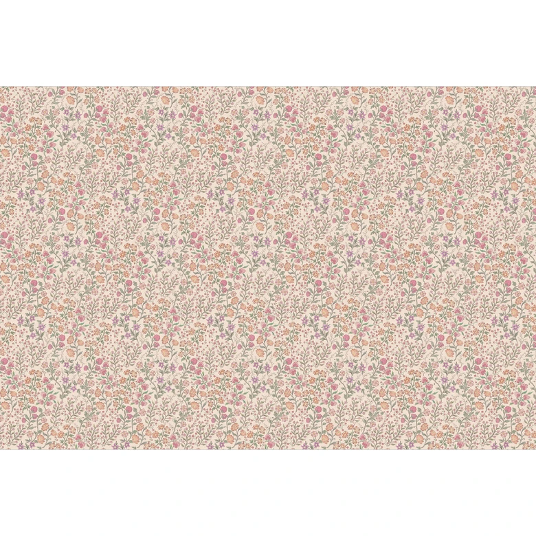 Fotomurale de motivos florales - flores de prado vintage - Beige - Bloomery Decor 