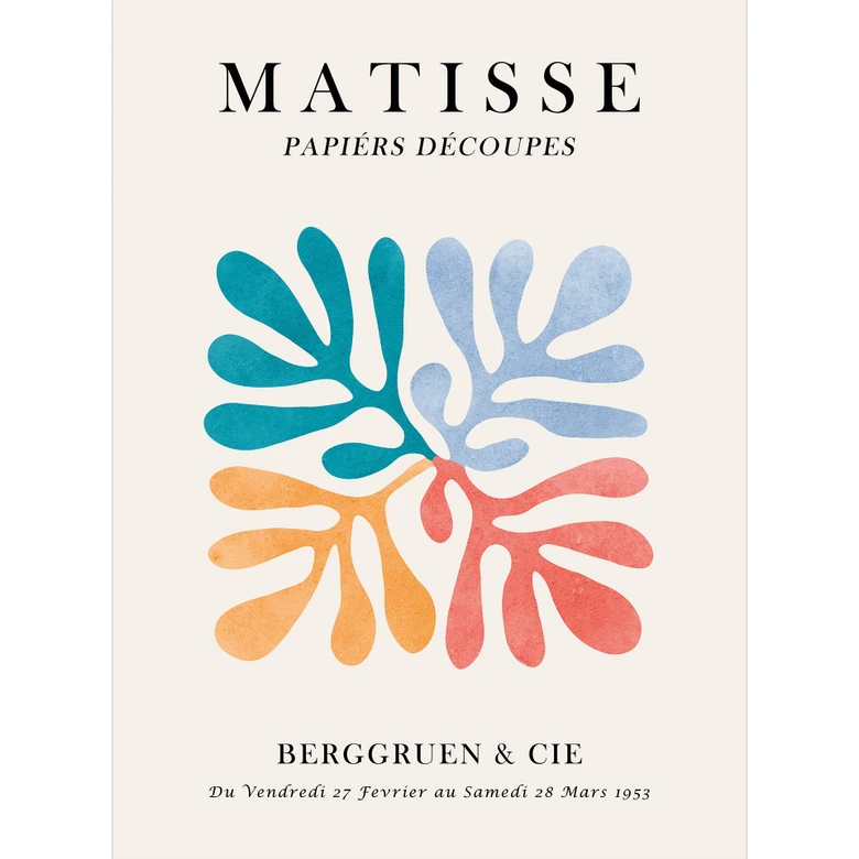 Fototapete Plakat Papiers Découpés im Matisse-Stil - Costa 240x300 cm