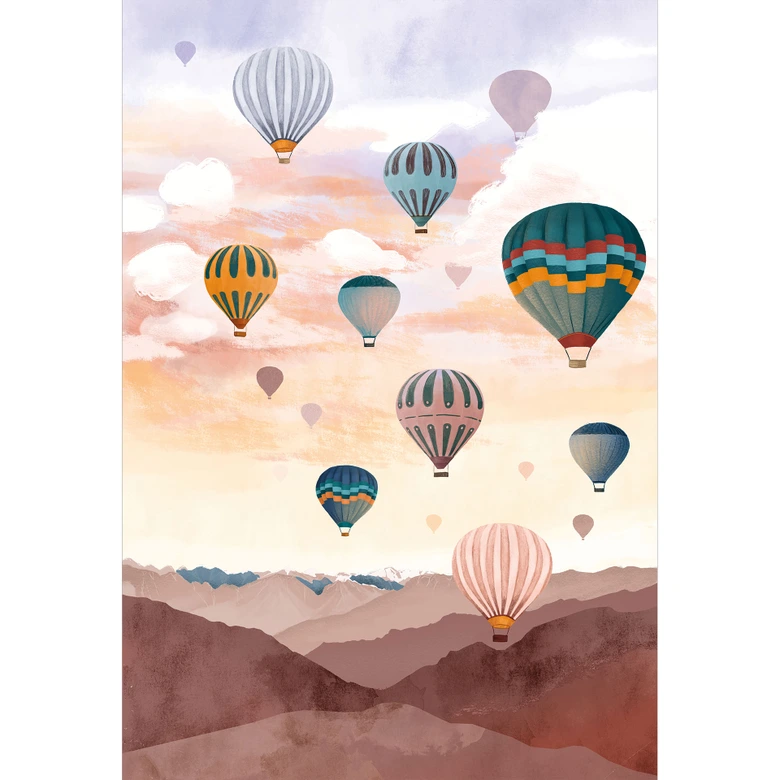 Fototapeta W górę balonami na ogrzane powietrze - Goed Blauw 