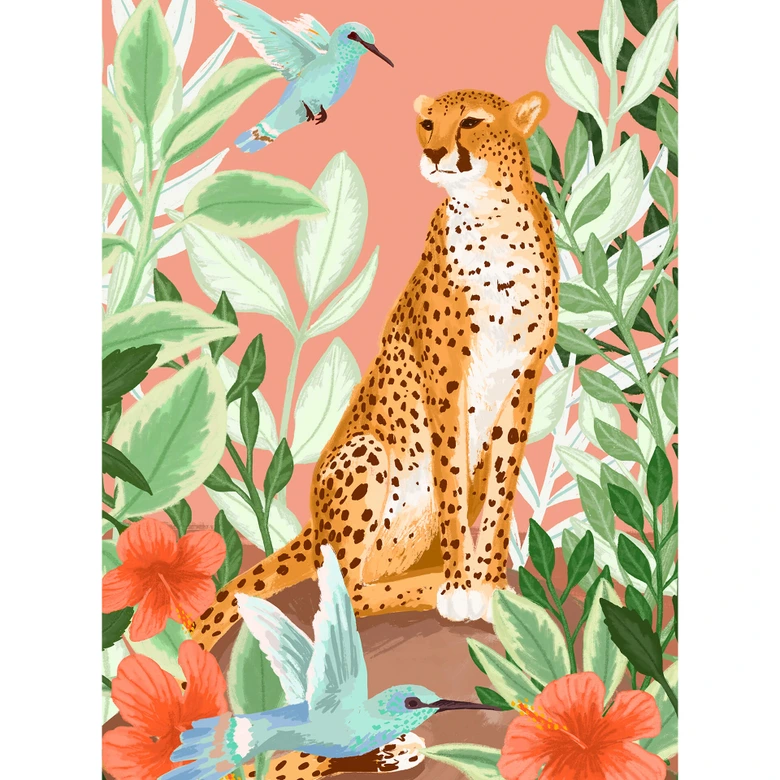 Fotobehang Goed Blauw - Tropical Pink 