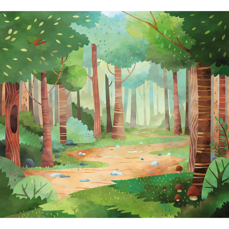 Fototapete Grüner Waldweg - DigitalArtsi 