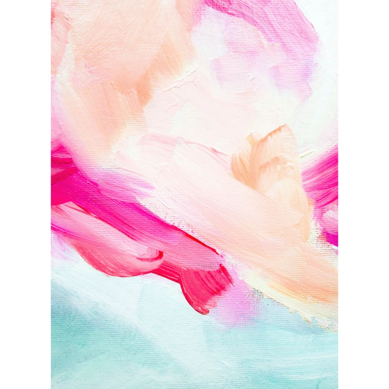 Fototapete Pinselstriche Pink und Türkis - Haniff 