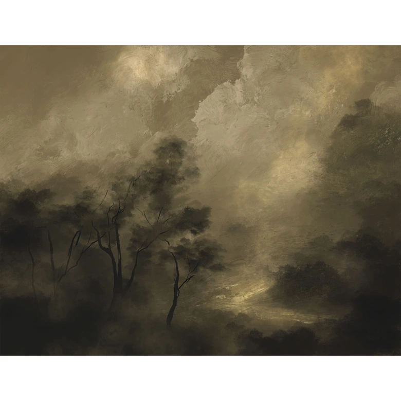 Fototapete Bäume im Nebel der Dämmerung - Hobday 