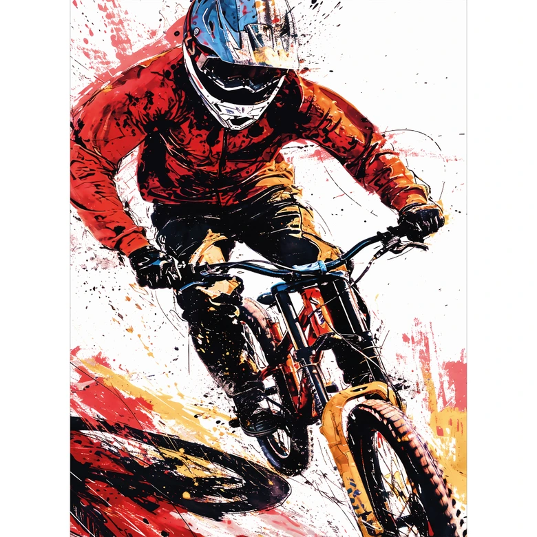 Fototapete Dynamischer Mountainbiker - Jaszke 