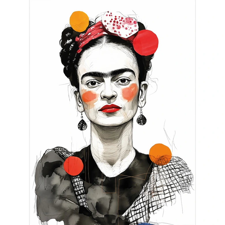 Fototapete Frida Kahlo Pop-Art Porträt - Jaszke 