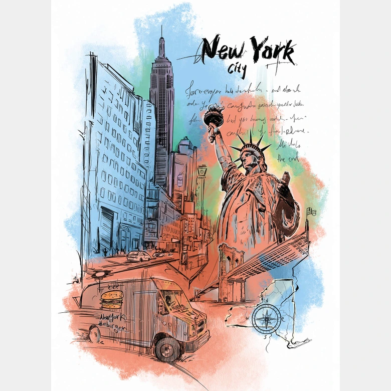 Fototapete New York - Freiheitsstatue - Love your City 