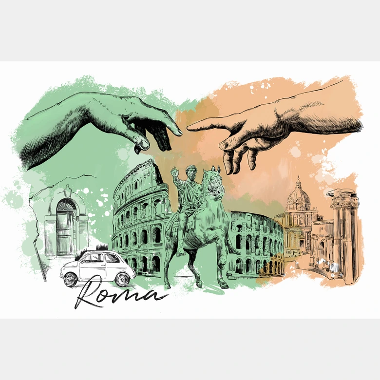 Fotobehang Love your City - Rome, Italië 