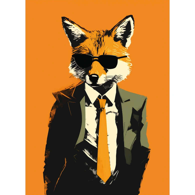 Cool räv i kostym Fototapet - Magnusson 