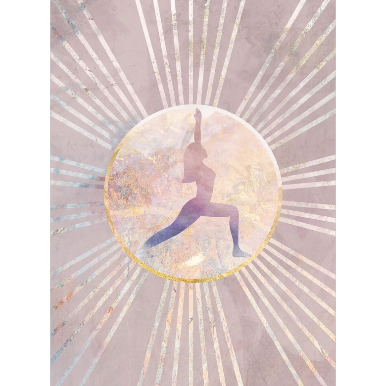 Fototapete Yoga Sonnengruß rosa | roségold - Manovski 