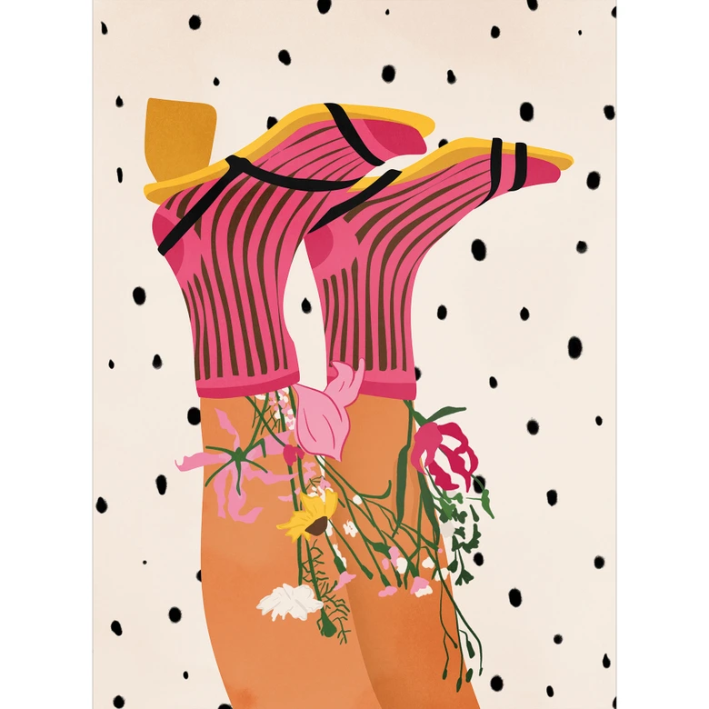 Papier peint photo L'amour des chaussettes rencontre le flower power - Mokate 