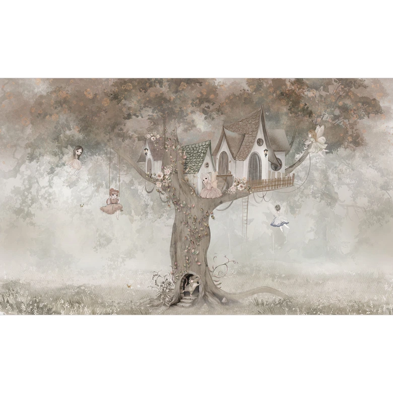 Kinderzimmer Fototapete Magisches Baumhaus mit Feen - Ms Tiff 