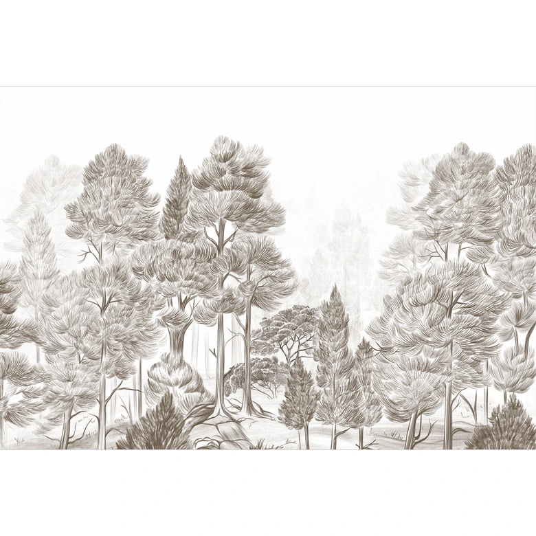 Fototapete Wald mit Waldlandschaft in Beige - Ms Tiff 