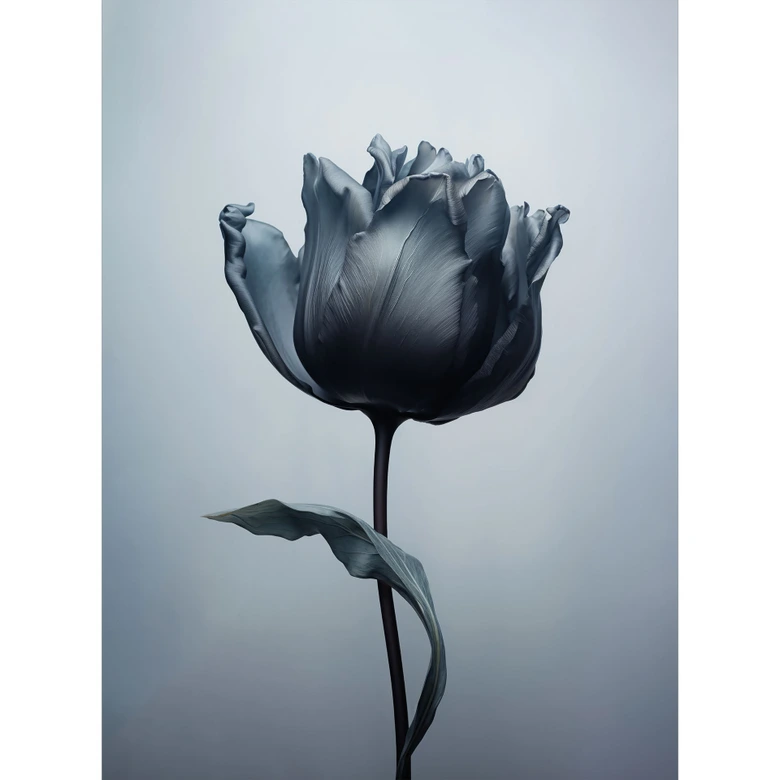 Fototapete Samtige Tulpe in Schwarz - Paksoylu 