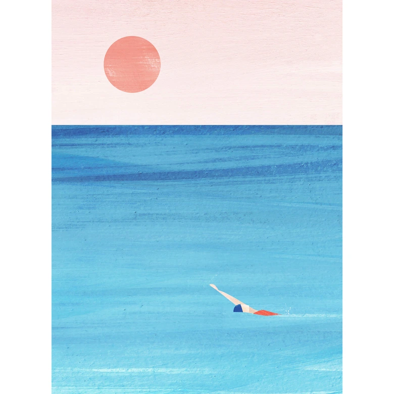 Fototapete Rivers - Sunset Swim 