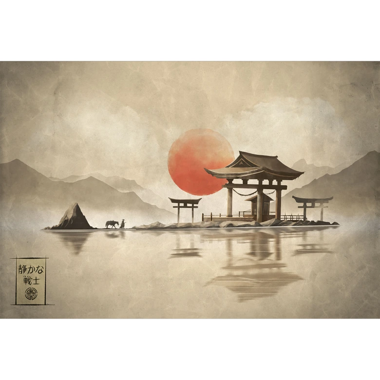 Wall Mural Japanese Temple at Sunrise | Asian Art - Roze 