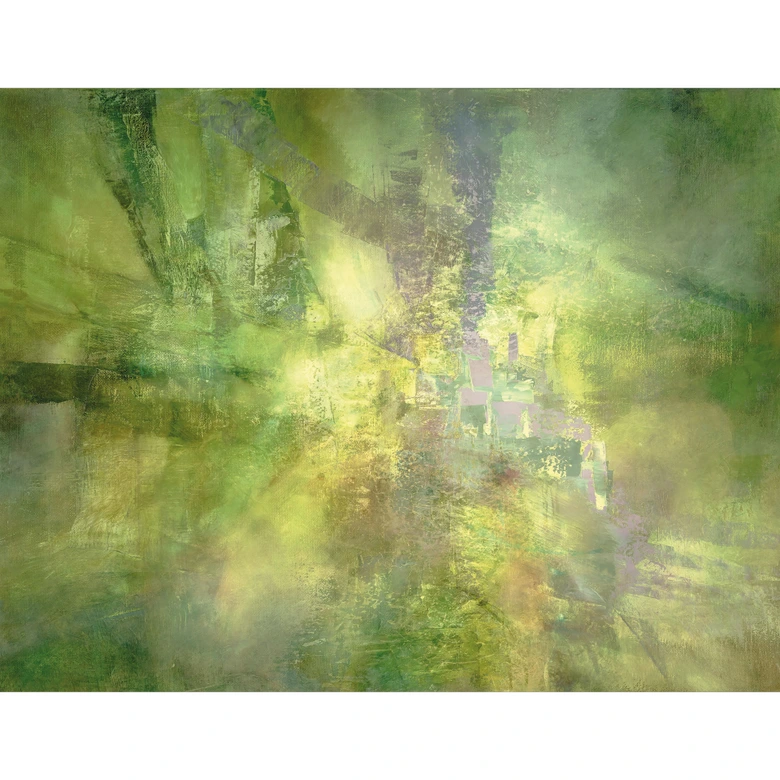 Wall Mural non-woven wallpaper - play of colors in gold green - Schmucker 